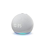 Echo Dot (4th Gen) | Smart speaker with clock and Alexa | Glacier White