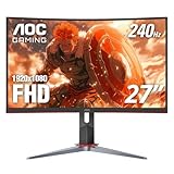 AOC C27G2Z 27' Curved Frameless Ultra-Fast Gaming Monitor, FHD 1080p, 0.5ms...