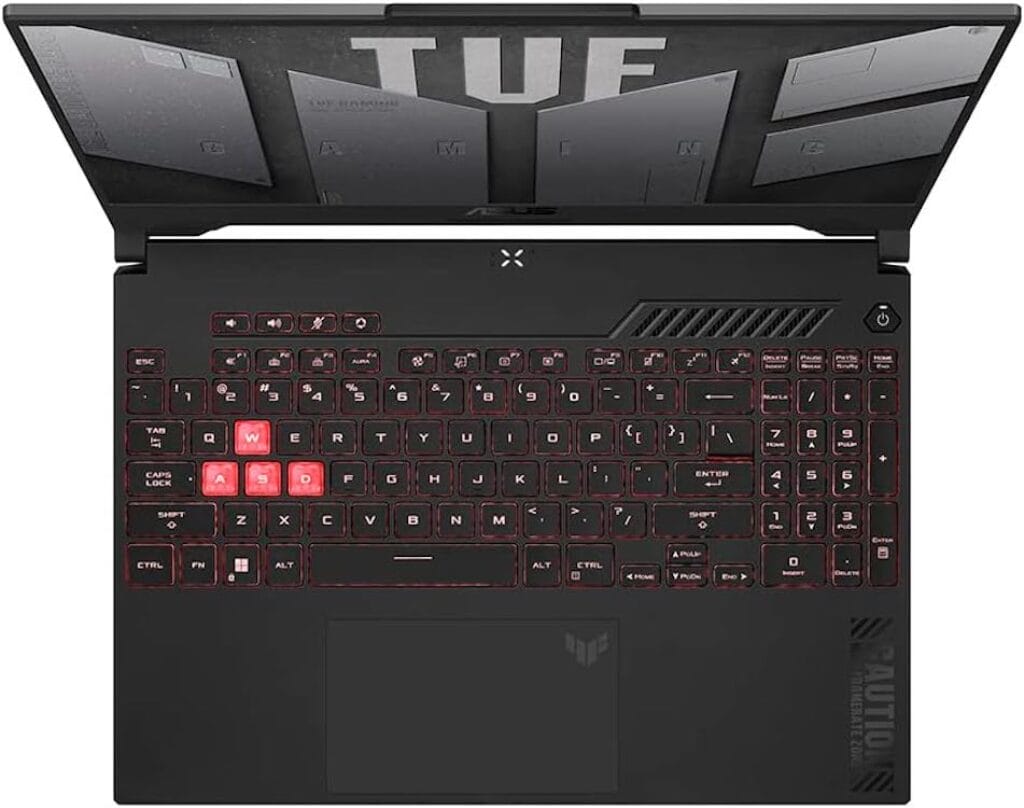 Asus TUF A15 FA507NV Review & Rating keyboard